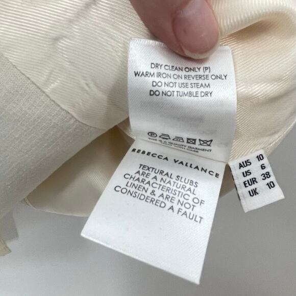 Rebecca Vallance 6 Verano Double Breasted Blazer Cotton Linen Blend - Picture 11 of 12